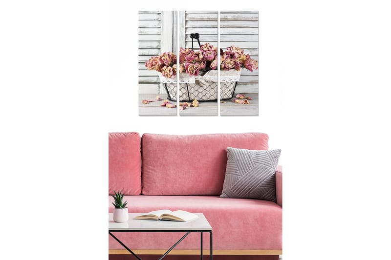 Canvastavla Floral 3-pack Flerfärgad - 20x50 cm - Inredning - Tavlor & konst - Canvastavlor