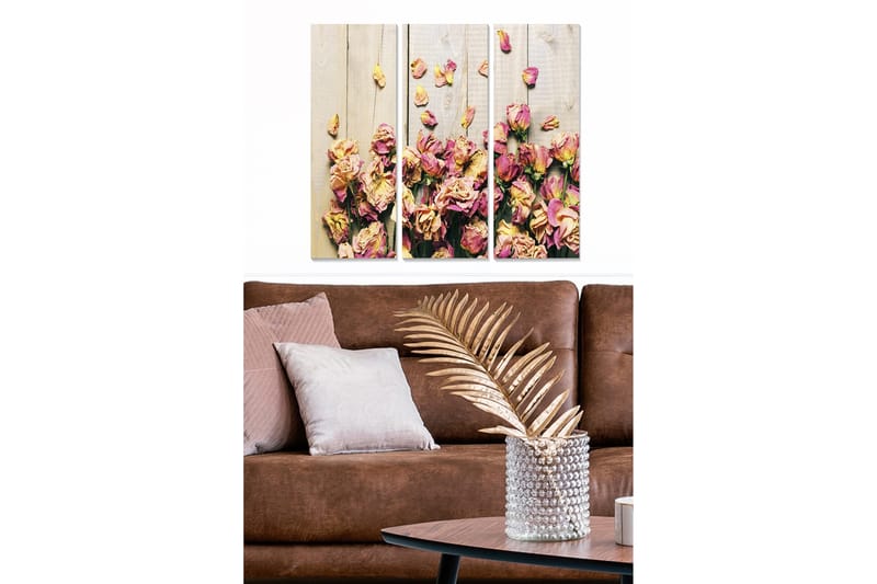 Canvastavla Floral 3-pack Flerfärgad - 20x50 cm - Inredning - Tavlor & konst - Canvastavlor