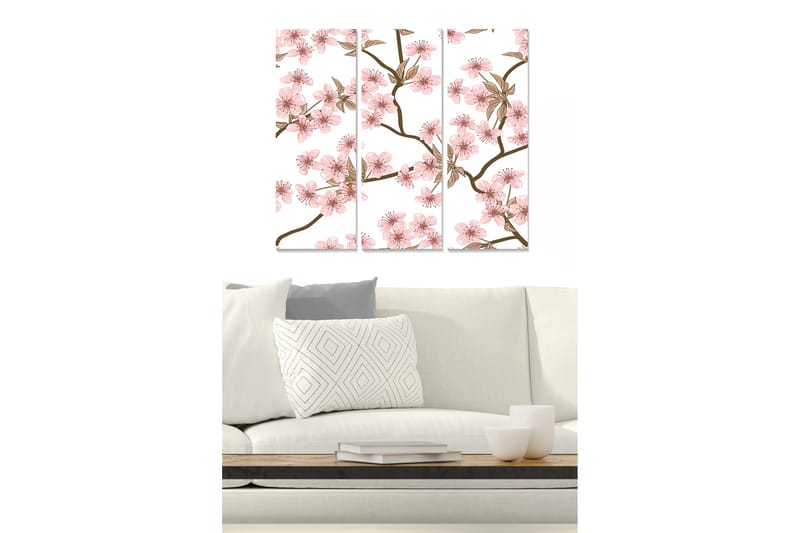 Canvastavla Floral 3-pack Flerfärgad - 20x50 cm - Inredning - Tavlor & konst - Canvastavlor