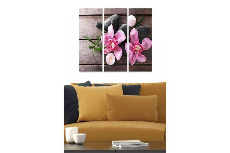 Canvastavla Floral 3-pack Flerfärgad - 20x50 cm - Inredning - Tavlor & konst - Canvastavlor