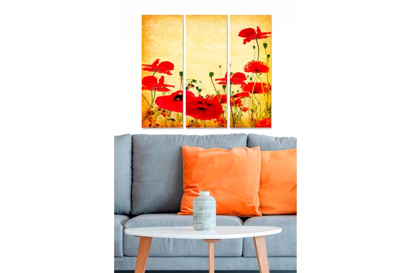 Canvastavla Floral 3-pack Flerfärgad - 20x50 cm - Inredning - Tavlor & konst - Canvastavlor