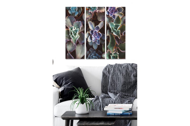 Canvastavla Floral 3-pack Flerfärgad - 20x50 cm - Inredning - Tavlor & konst - Canvastavlor