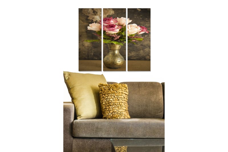 Canvastavla Floral 3-pack Flerfärgad - 20x50 cm - Inredning - Tavlor & konst - Canvastavlor