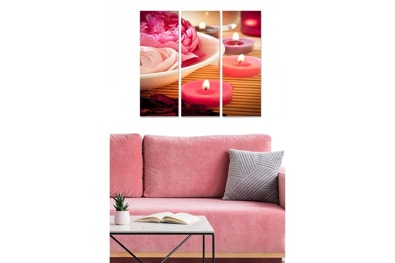 Canvastavla Floral 3-pack Flerfärgad - 20x50 cm - Inredning - Tavlor & konst - Canvastavlor