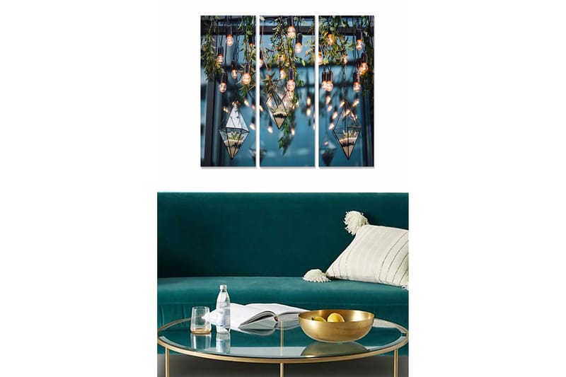 Canvastavla Floral 3-pack Flerfärgad - 20x50 cm - Inredning - Tavlor & konst - Canvastavlor
