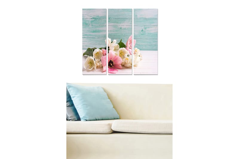 Canvastavla Floral 3-pack Flerfärgad - 20x50 cm - Inredning - Tavlor & konst - Canvastavlor
