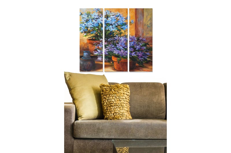 Canvastavla Floral 3-pack Flerfärgad - 20x50 cm - Inredning - Tavlor & konst - Canvastavlor