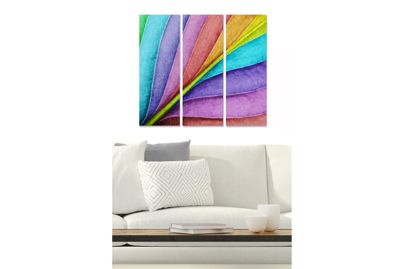 Canvastavla Floral 3-pack Flerfärgad - 20x50 cm - Inredning - Tavlor & konst - Canvastavlor