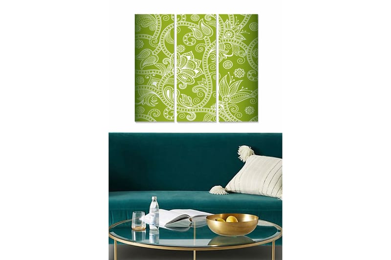 Canvastavla Floral 3-pack Flerfärgad - 20x50 cm - Inredning - Tavlor & konst - Canvastavlor