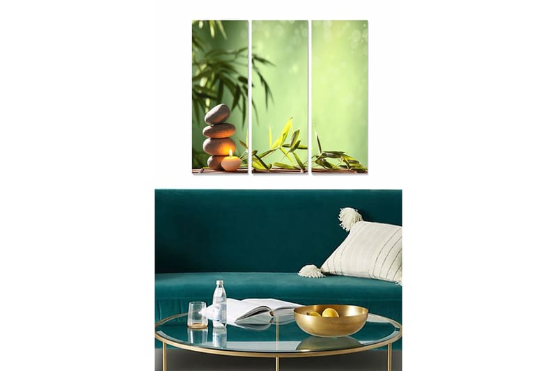 Canvastavla Floral 3-pack Flerfärgad - 20x50 cm - Inredning - Tavlor & konst - Canvastavlor