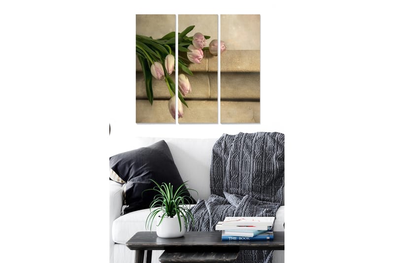 Canvastavla Floral 3-pack Flerfärgad - 20x50 cm - Inredning - Tavlor & konst - Canvastavlor
