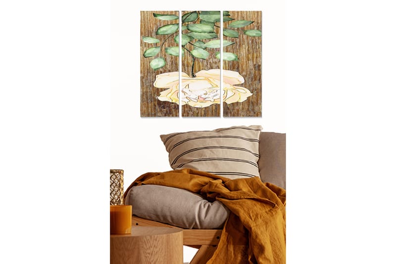 Canvastavla Floral 3-pack Flerfärgad - 20x50 cm - Inredning - Tavlor & konst - Canvastavlor
