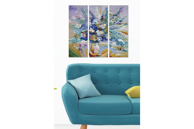 Canvastavla Floral 3-pack Flerfärgad - 20x50 cm - Inredning - Tavlor & konst - Canvastavlor