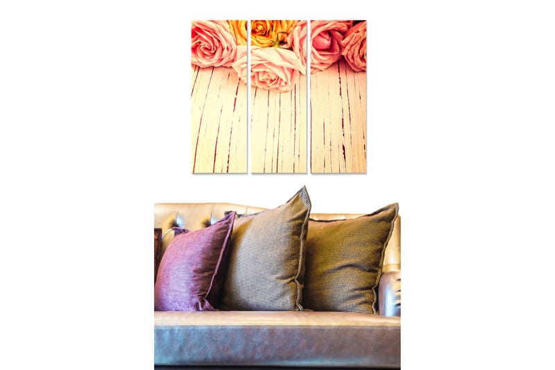 Canvastavla Floral 3-pack Flerfärgad - 20x50 cm - Inredning - Tavlor & konst - Canvastavlor