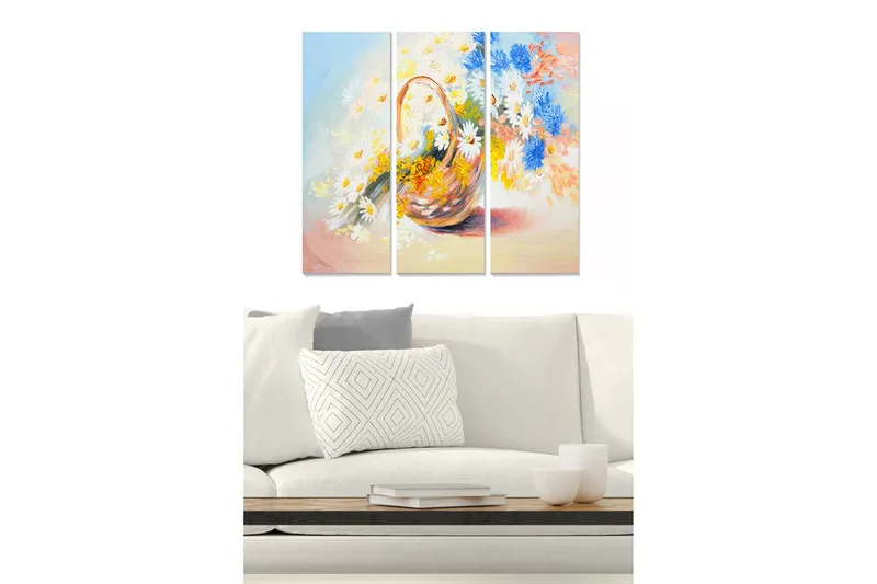 Canvastavla Floral 3-pack Flerfärgad - 20x50 cm - Inredning - Tavlor & konst - Canvastavlor