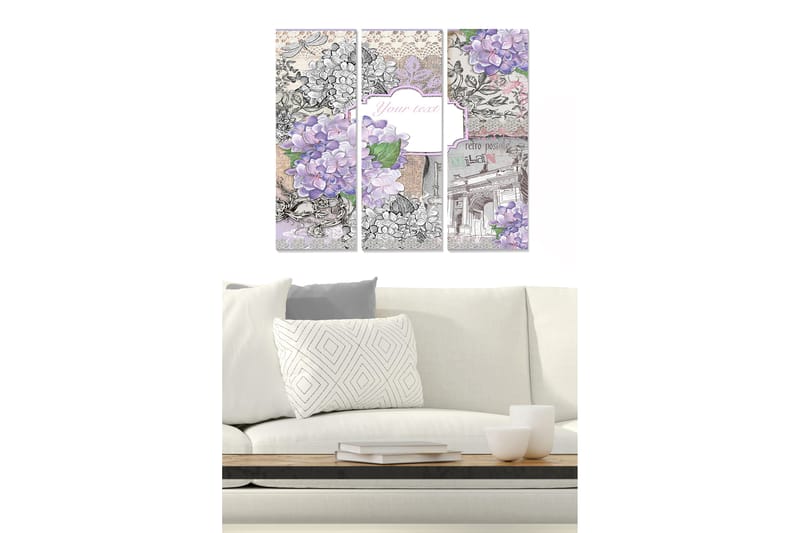 Canvastavla Floral 3-pack Flerfärgad - 20x50 cm - Inredning - Tavlor & konst - Canvastavlor