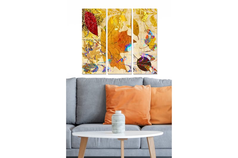 Canvastavla Floral 3-pack Flerfärgad - 20x50 cm - Inredning - Tavlor & konst - Canvastavlor