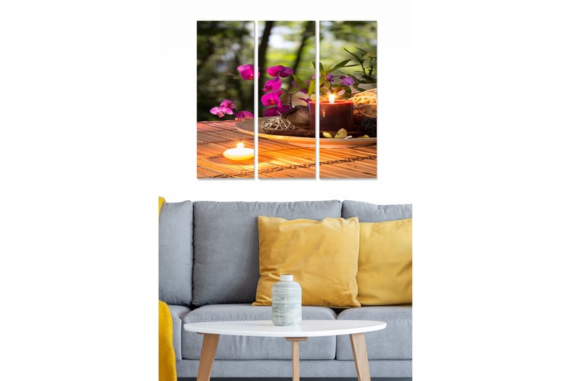 Canvastavla Floral 3-pack Flerfärgad - 20x50 cm - Inredning - Tavlor & konst - Canvastavlor