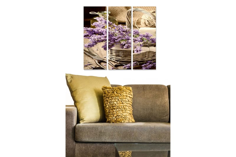 Canvastavla Floral 3-pack Flerfärgad - 20x50 cm - Inredning - Tavlor & konst - Canvastavlor