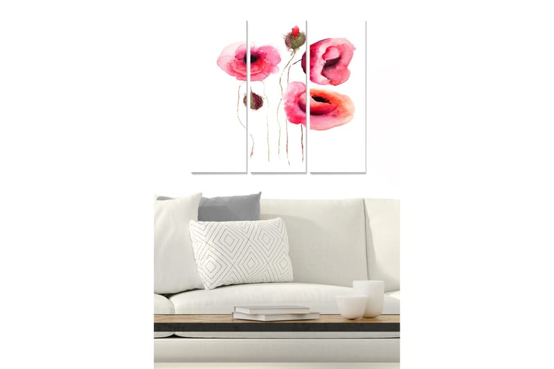 Canvastavla Floral 3-pack Flerfärgad - 20x50 cm - Inredning - Tavlor & konst - Canvastavlor
