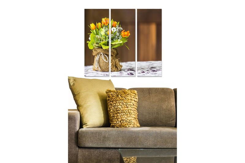 Canvastavla Floral 3-pack Flerfärgad - 20x50 cm - Inredning - Tavlor & konst - Canvastavlor