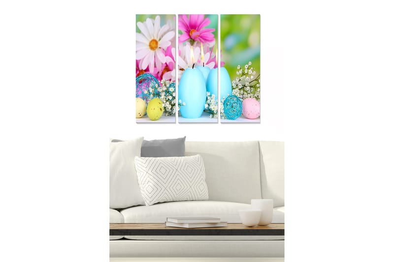 Canvastavla Floral 3-pack Flerfärgad - 20x50 cm - Inredning - Tavlor & konst - Canvastavlor