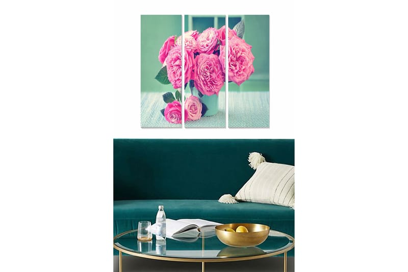 Canvastavla Floral 3-pack Flerfärgad - 20x50 cm - Inredning - Tavlor & konst - Canvastavlor