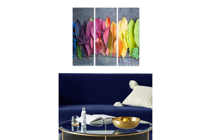 Canvastavla Floral 3-pack Flerfärgad - 20x50 cm - Inredning - Tavlor & konst - Canvastavlor