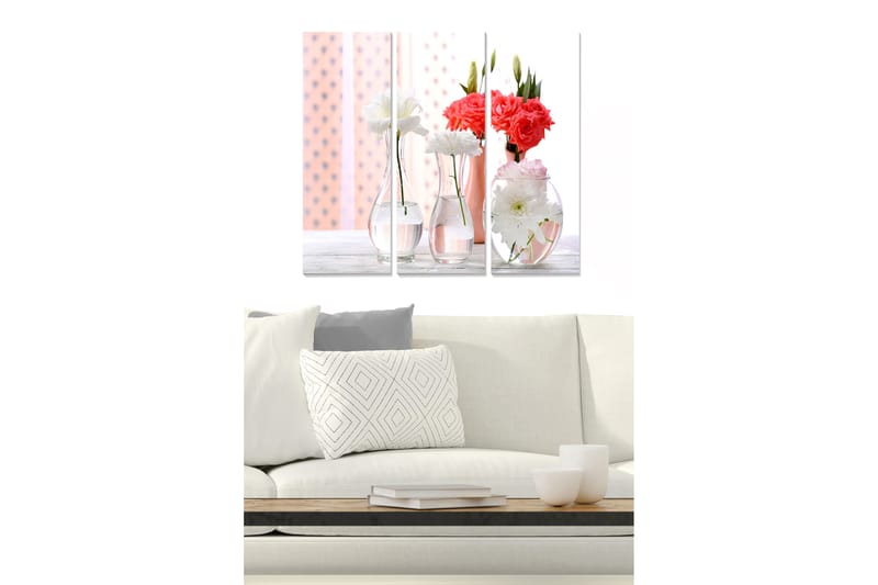 Canvastavla Floral 3-pack Flerfärgad - 20x50 cm - Inredning - Tavlor & konst - Canvastavlor