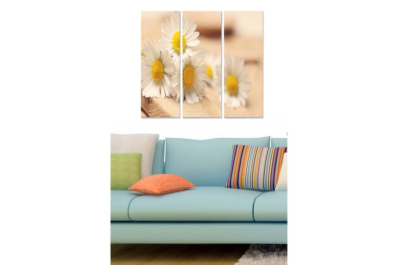 Canvastavla Floral 3-pack Flerfärgad - 20x50 cm - Inredning - Tavlor & konst - Canvastavlor