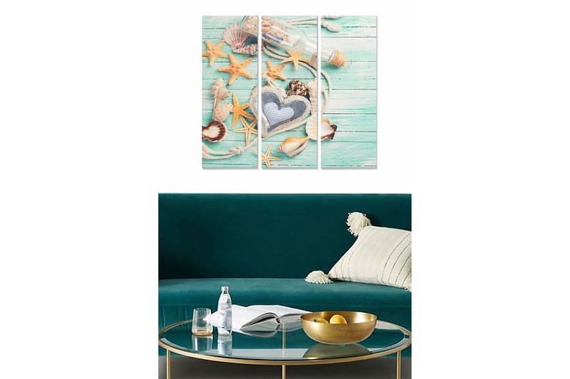 Canvastavla Floral 3-pack Flerfärgad - 20x50 cm - Inredning - Tavlor & konst - Canvastavlor