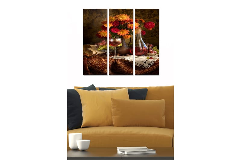 Canvastavla Floral 3-pack Flerfärgad - 20x50 cm - Inredning - Tavlor & konst - Canvastavlor
