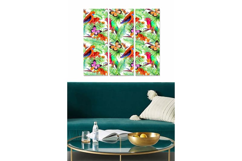 Canvastavla Floral 3-pack Flerfärgad - 20x50 cm - Inredning - Tavlor & konst - Canvastavlor