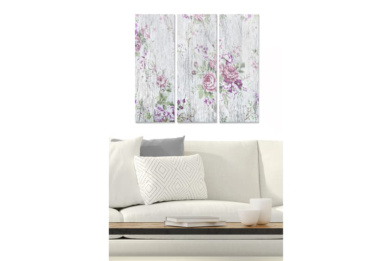 Canvastavla Floral 3-pack Flerfärgad - 20x50 cm - Inredning - Tavlor & konst - Canvastavlor
