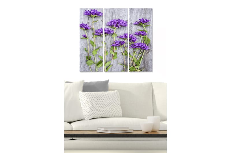 Canvastavla Floral 3-pack Flerfärgad - 20x50 cm - Inredning - Tavlor & konst - Canvastavlor