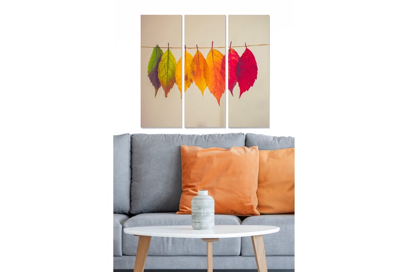 Canvastavla Floral 3-pack Flerfärgad - 20x50 cm - Inredning - Tavlor & konst - Canvastavlor
