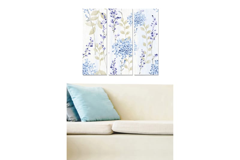 Canvastavla Floral 3-pack Flerfärgad - 20x50 cm - Inredning - Tavlor & konst - Canvastavlor