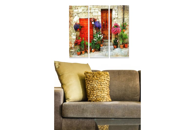 Canvastavla Floral 3-pack Flerfärgad - 20x50 cm - Inredning - Tavlor & konst - Canvastavlor