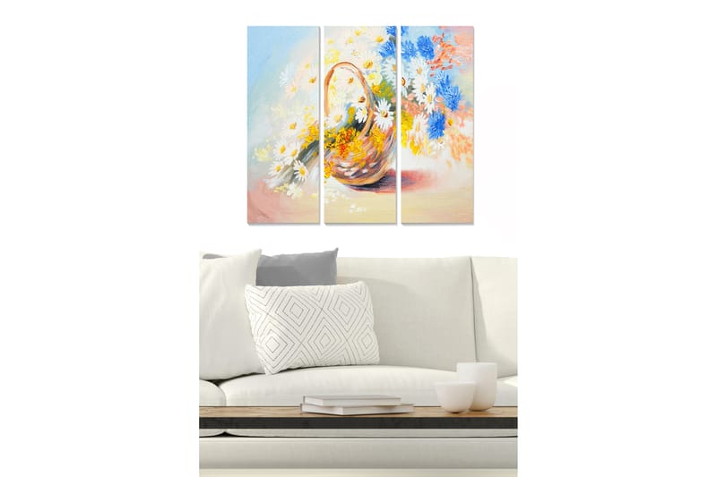 Canvastavla Floral 3-pack Flerfärgad - 20x50 cm - Inredning - Tavlor & konst - Canvastavlor