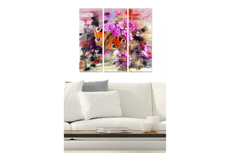 Canvastavla Floral 3-pack Flerfärgad - 20x50 cm - Inredning - Tavlor & konst - Canvastavlor