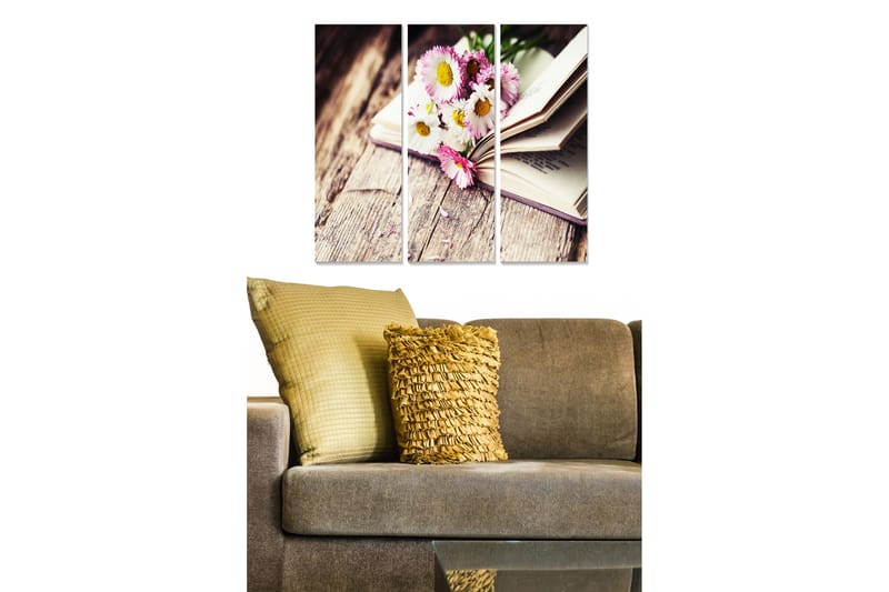Canvastavla Floral 3-pack Flerfärgad - 20x50 cm - Inredning - Tavlor & konst - Canvastavlor