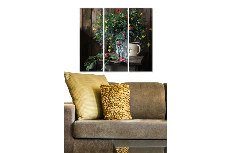 Canvastavla Floral 3-pack Flerfärgad - 20x50 cm - Inredning - Tavlor & konst - Canvastavlor