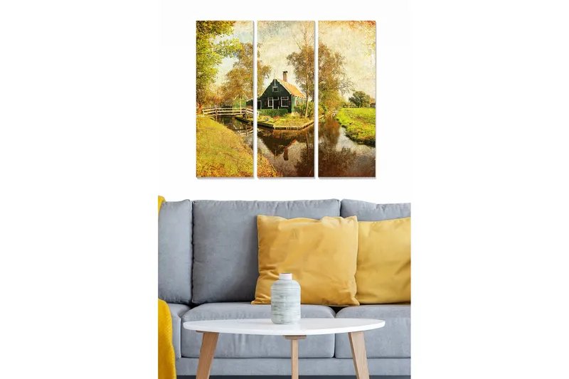 Canvastavla Floral 3-pack Flerfärgad, 20x50 cm