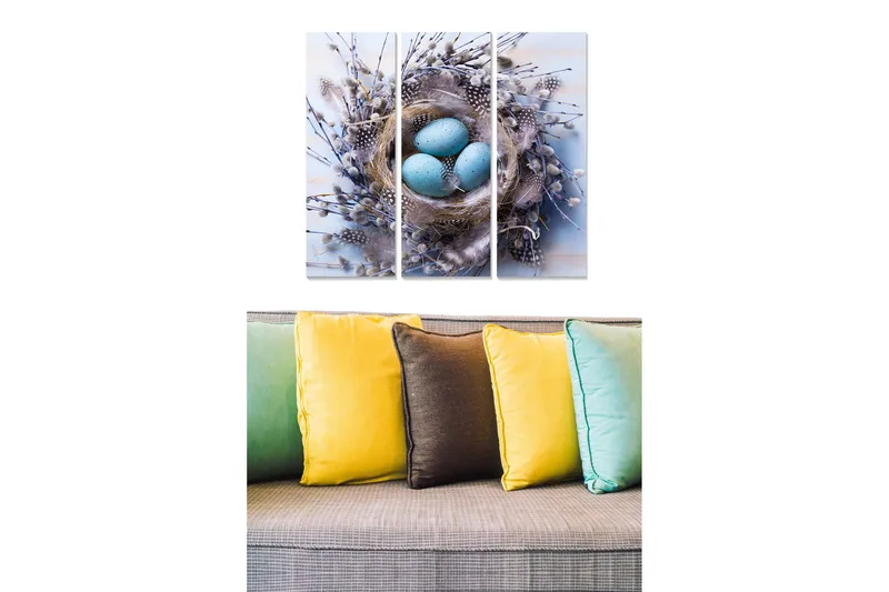 Canvastavla Floral 3-pack Flerfärgad, 20x50 cm