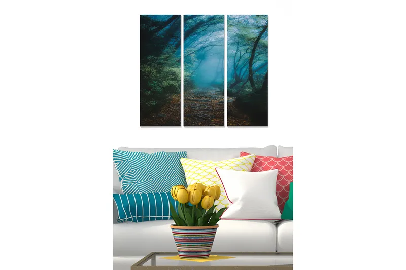Canvastavla Floral 3-pack Flerfärgad - 20x50 cm - Inredning - Tavlor & konst - Canvastavlor
