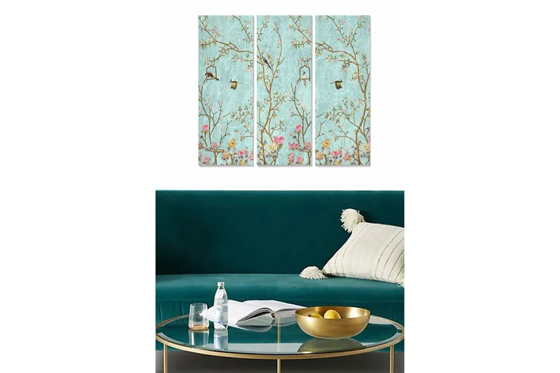 Canvastavla Floral 3-pack Flerfärgad, 20x50 cm