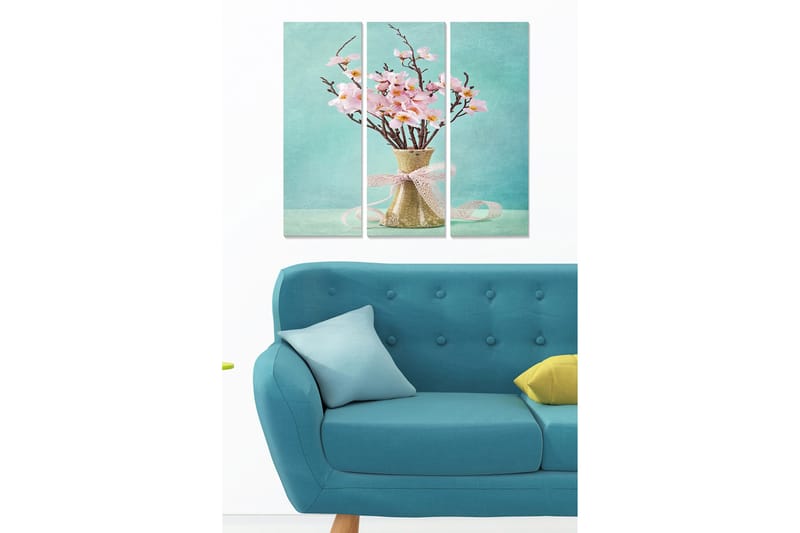 Canvastavla Floral 3-pack Flerfärgad, 20x50 cm