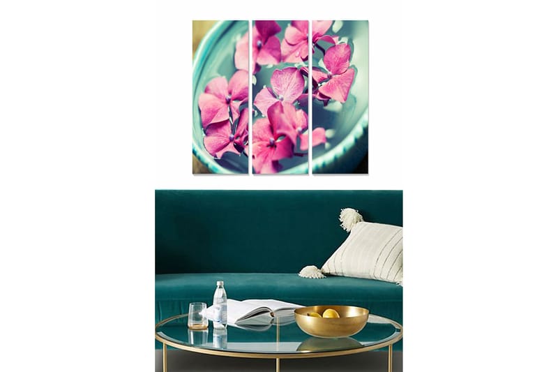 Canvastavla Floral 3-pack Flerfärgad, 20x50 cm