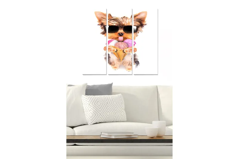 Canvastavla Floral 3-pack Flerfärgad, 20x50 cm