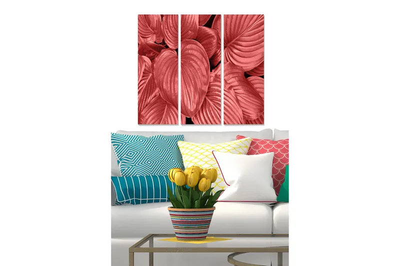 Canvastavla Floral 3-pack Flerfärgad, 20x50 cm